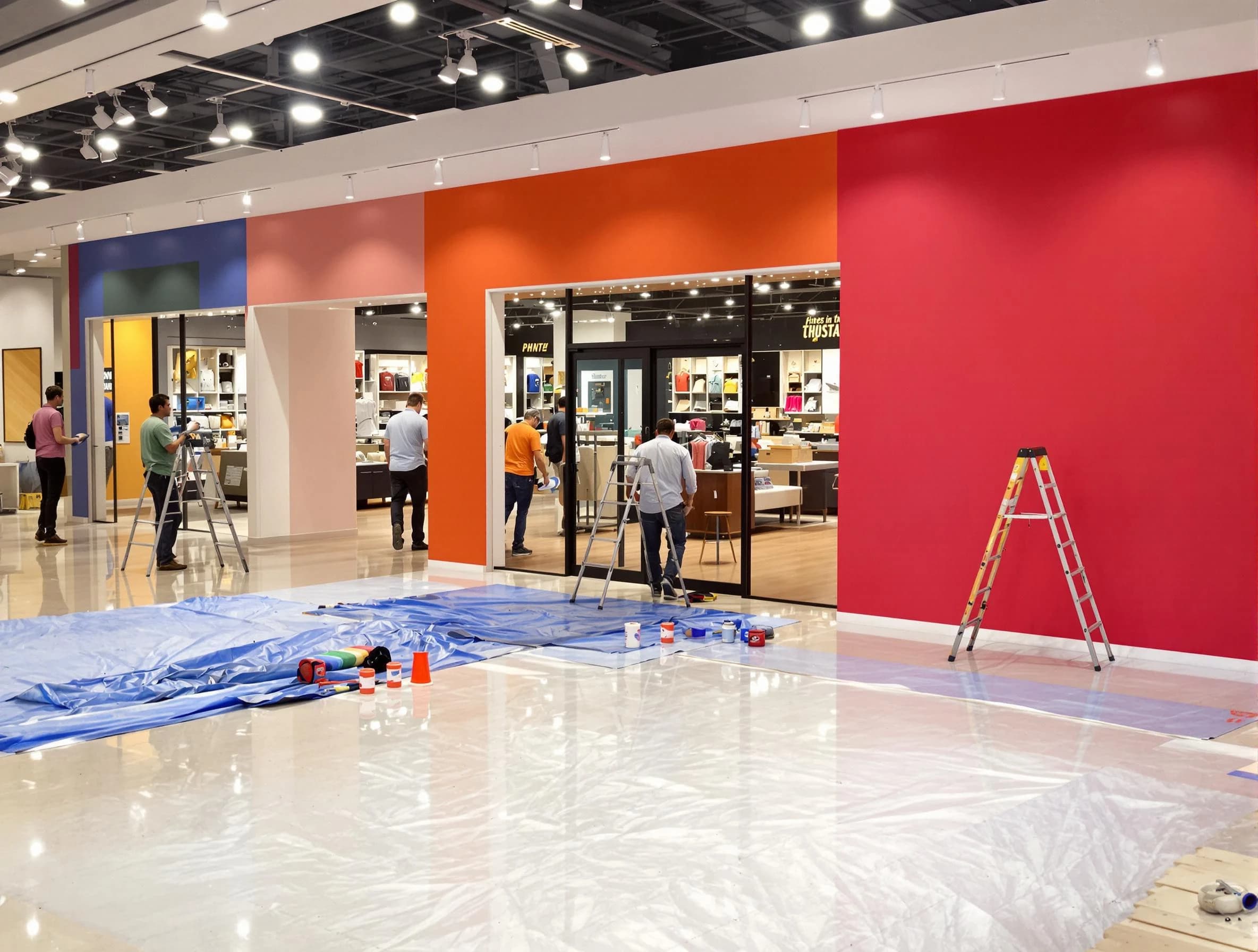 Guadalupe House Painters painting a commercial interior in Guadalupe, AZ