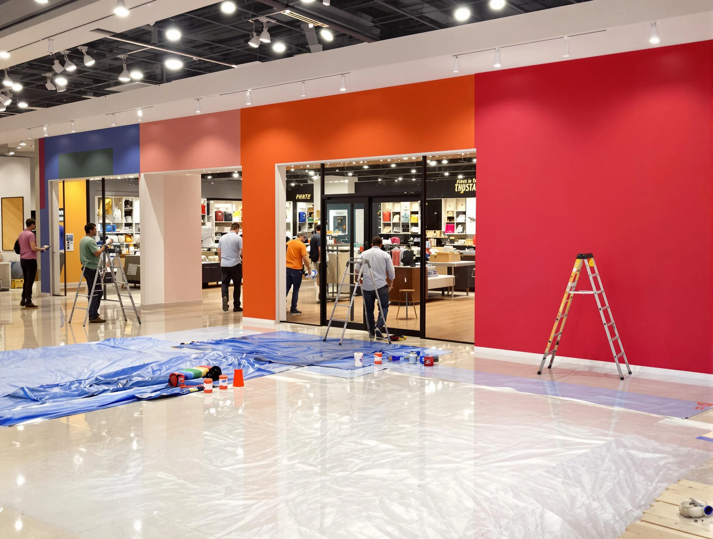 Guadalupe House Painters painting a commercial interior in Guadalupe, AZ